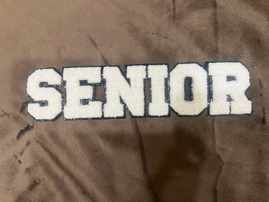 SENIOR chenille patch crewneck sweatshirt